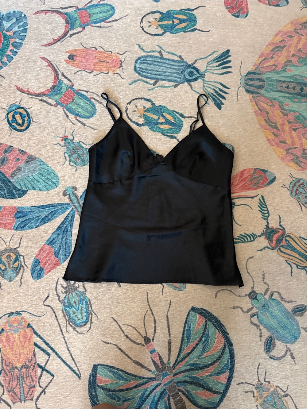Vintage Victoria’s Secret Black Satin Spaghetti Strap Camisole
